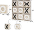 JEVERGN 12.6" Large Wooden Tic Tac Toe Game, Rustic Coffee Table Game, Family Games for Adults & Kids