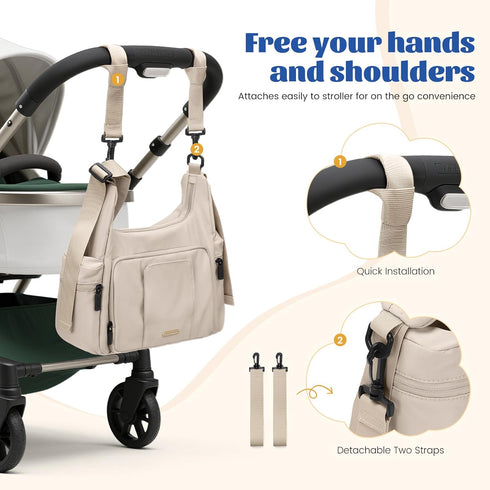 14L Spacious Puffer Diaper Tote Bag - Ideal for Travel & Hospital Use