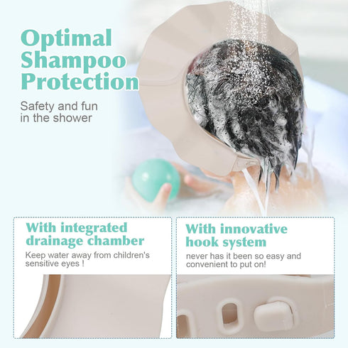 KOLAHOL Baby Shower Cap Hat Soft Adjustable Bath Head Cap Visor for Washing Hair Safe Shampoo Shower Bathing Protection