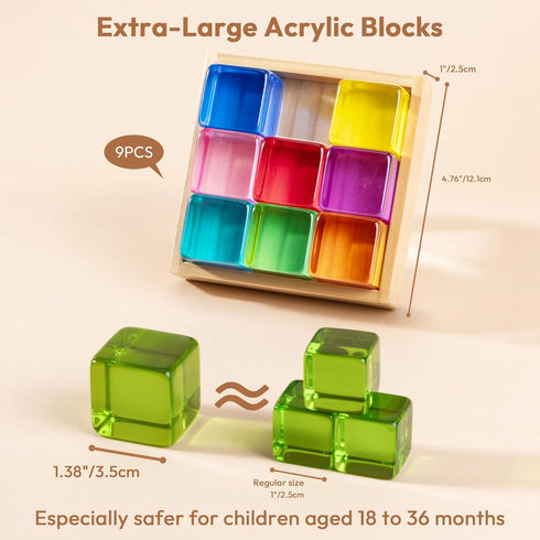 1 2 3 2-4 Set, Woodtoe Large Building Blocks for Toddlers, Montessori Toys for Year Old Boy Girl, No Choking Hazard