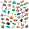 SCIONE 50 Pack Mini 3D Printed Animal Figurines, Flexible Articulated Fidget Toys,