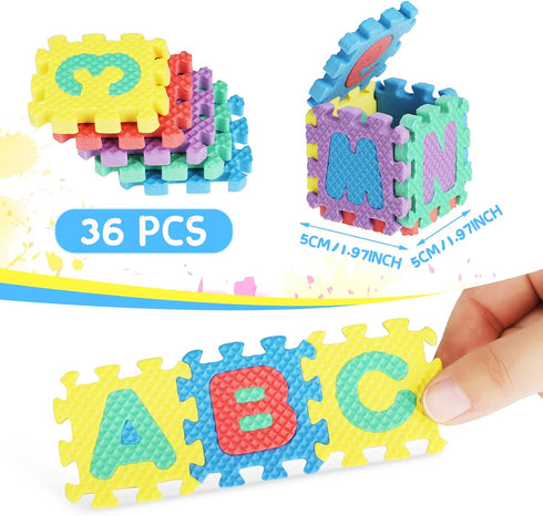 36 2 2 Inch Pcs Foam Mat x Interlocking Alphabet and Numbers Mini ABC Play Mats for Floor Colorful Alphabet Foam Letter