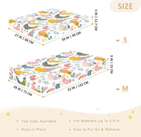 KICPOAY 52x28 Chick Happy Easter Toddler Bed Crib Sheets Baby Crib Sheets Cover for Soft Mini Crib Mattress