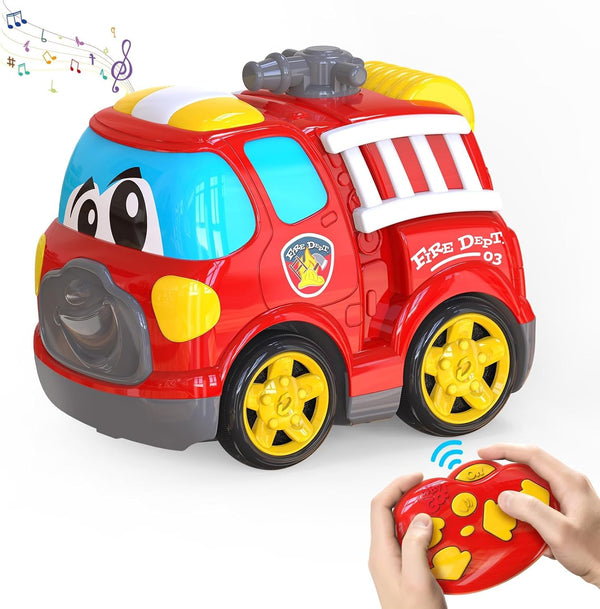 AEROQUEST Remote Control Car, 2.4G Cartoon Emergency Vehicle, RC Fire Truck Engine