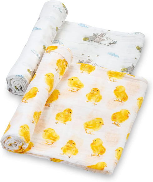 LollyBanks Baby Swaddle Blanket, 100% Cotton Muslin Blanket for Boys and Girls,
