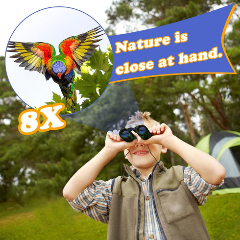 3-12 8x21 Obuby Real Binoculars for Kids Gifts for Years Boys Girls High-Resolution Optics Compact Toy Binocular