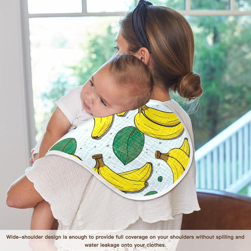 J JOYSAY 22''x11'' 4 1 Pack Banana Baby Burp Cloths for Boys Girls Large Cotton Baby Washcloths Extra Absorbent Soft