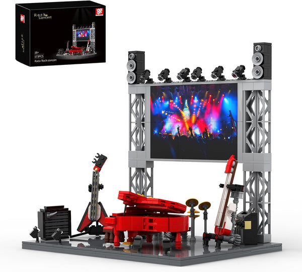 kadablok Rock Concert Building Sets, MOC Musical Instrument Building Blocks with Piano, Bass,