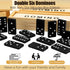 Hungdao 24 Pack Mini Dominoes Set, Double 6 Wooden Miniature Classic Board Games for Adults with Travel Box