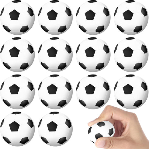 15 Pack Mini Soccer Stress Balls - 1.57" Small Foam Sports Balls for Party Favors and Stress Relief