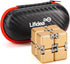 Aluminum Alloy Metal Infinity Cube Fidget Toy (Gold) - Handheld Desk Toy with Cool Case, 6 Colors, Relieve Stress