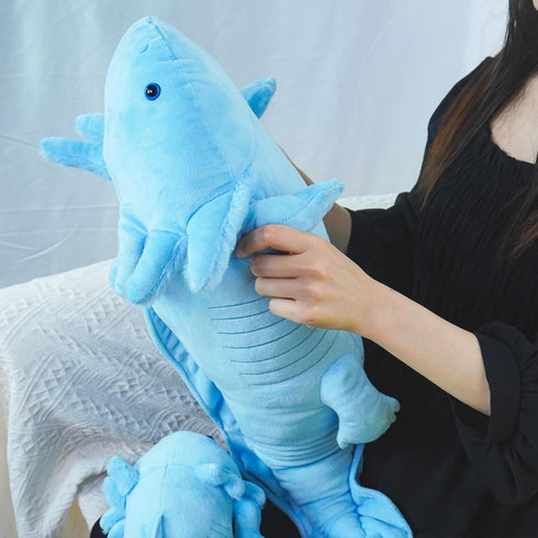 Axolotl Plush Toy, Soft Salamander Stuffed Animal Gift for Kids and Adults - 31 Inch, Blue