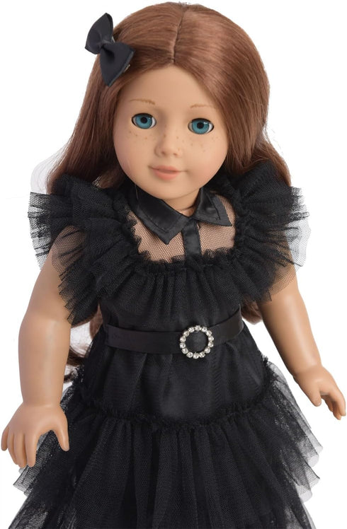18 Inch Doll Clothes Black Party Dress Costume Accessories for 18 Inch Dolls (Doll NOT Included)