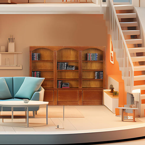 Chivertion 1:12 48 Scale Dollhouse Miniature Wooden Bookshelf with Pcs Miniatures Books, Mini Bookcase Tiny Books