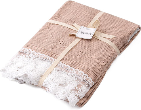 Booulfi Baby Blanket for Girl Toddler Newborn Swaddle Receiving Knit Cotton Blanket