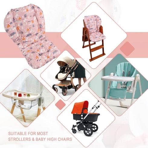 2 High Chair Pad, High Chair Cushion, seat Cushion, Breathable Pad, with Baby High Chair Seat Belt, Pieces, Soft