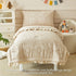 AIKASY Set 4 Set, Toddler Bedding Pieces Super Soft Comforter Shabby Boho Bohemian Design for Boys and GirlsRuffle