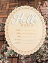 Kemmintvn Hello World Baby Wooden Ornament, Newborn Birth Announcement Plaque, Baby Milestone Keepsake, Nursery Decor