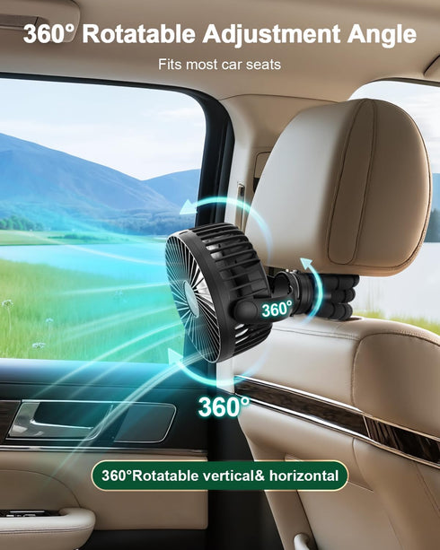 65H 12000mAh Timming, FRIZCOL Portable Stroller Fan, Use As Power Bank, Battery Operated Fan Flexible Tripod Baby Car