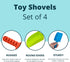 4E's Novelty 4 Pack Beach Shovels - 8 Inch Heavy Duty Plastic Sand Shovels for Kids, Great for Outdoor Digging