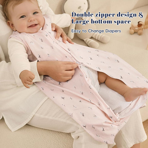 0-6 100% 2-Way 0.5 3 Pack, PHF Soft Baby Sleep Sack Months Cotton Baby Wearable Blanket, Zipper TOG Toddler Sleeping