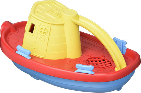 Green Toys Tugboat, Assorted CB - Pretend Play, Motor Skills, Kids Bath Toy Floating Pouring Vehicle. No BPA
