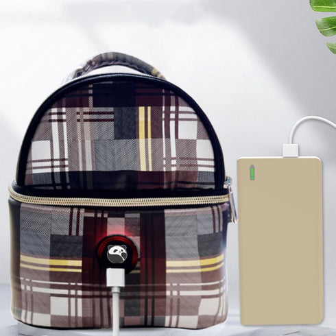 Haofy USB Heated Breastmilk Storage Bottle Warmer Bag, Canvas Baby Bottle Tote with Shoulder Strap for Picnic Work