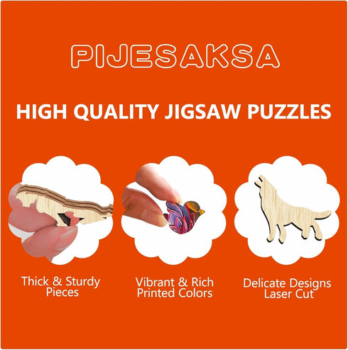 Fiery Dragon Wooden Puzzles for Adults, Unique Shaped Jigsaw Puzzles, 290 Pieces 13.6 x 13.2in, Large Gift