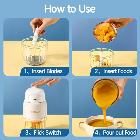 Baby Food Maker, Blender for Baby Food, Fruit, Vegetable, Meat Puree Maker for Fresh Nutritious Meals (White)