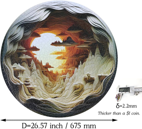 Bgraamiens Puzzle - 1000 Pieces - Dawn - 3D Visual Inside a Cave, Unique Hard Challenge
