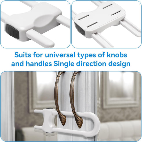 Locks,6 Pack Cabinet Locks Baby Proofing,Child Proof Cabinet Adjustable U Shaped Baby Proofing Cabinets,Child Locks