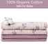 Organic Cotton Lavender & Mauve Muslin Swaddle Blankets for Newborns