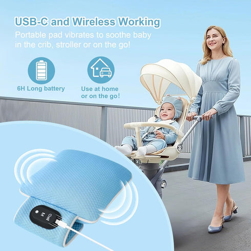 SNOVVI 3 90M Baby Vibrating Soother,Baby Patter for Sleep,Rechargeable Baby Sleep Soother Pad with Vibration Modes