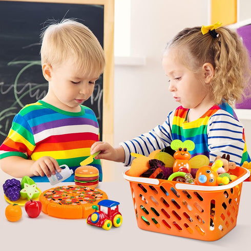 2pcs NUOBESTY Mini Toy Shopping Basket Kids Grocery Basket with Handles Easter Eggs s for Kids Toddlers Party Favors