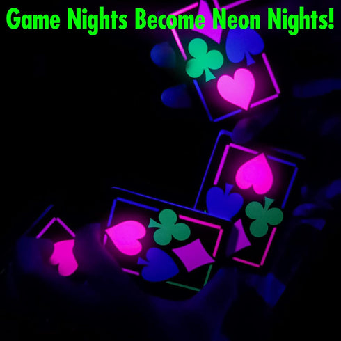 UV Glow in The Dark Playing Cards by Island Dogs - Durable Neon Deck for Parties, Game Nights, and Collectors