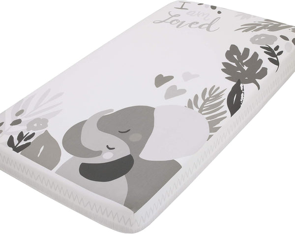 NoJo Elephant Hugs Grey and White I Am So Loved 100% Cotton