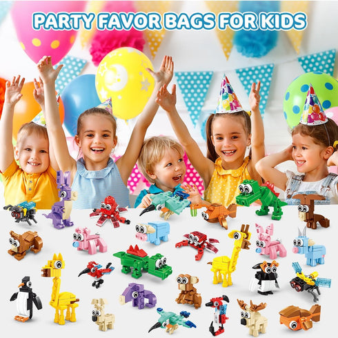 30 Packs 810 Set 6+ INSOON Animal Party Favors for Kids, PCS Mini Animal Building Block Toy for Goodie Bag Fillers