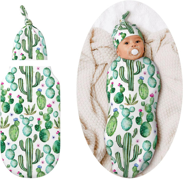 Cactus Swaddle Blankets, Newborn Receiving Blanket, Soft Sleeping Sack for Baby Girls and Boys