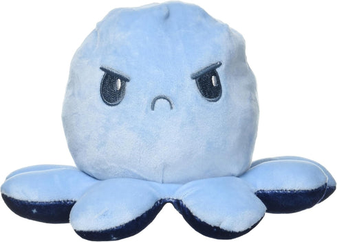 TeeTurtle Plushiverse - 4 Inch Reversible Plushie - Cute Kawaii Blue Day and Night Octopus - Soft Stuffed Animal