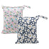 2pcs Cloth Diaper Wet Dry Bags by ALVABABY - Waterproof Reusable with Two Zippered Pockets for Travel Beach Pool