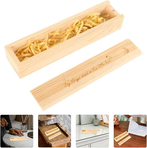 Veemoon Pregnancy Test Keepsake Box Wooden Announcements Case with Lid for Cherishing Memories Unique Design