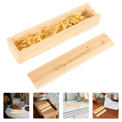 VOSAREA Wooden Pregnancy Test Keepsake Box for Announcement Decorative Storage for Memorable Moments for Preserving