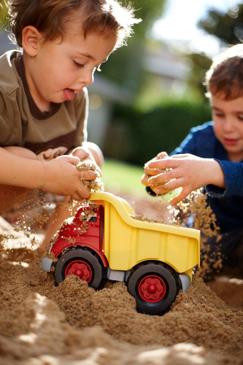 Green Toys Dump Truck in Yellow and Red - BPA Free, Phthalates Free Toys for Gross/Fine Motor Skill Development.
