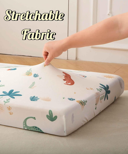 Girls,52x28x8, 2 Pack, SDY Jersey Dinosaur Crib Sheets for Baby Boys and Cute Kawaii Standard Oval/Retangle Fitted Crib