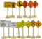 Toy Wooden Road Construction Traffic Sign Set; Street Signs for Small Toy Cars and Diecast Vehicles