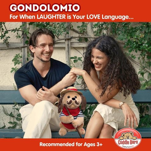 2 12 inches Singing Toy Puppy - Gondolomio | Animated Plush Italian Dog Sings Songs "O Sole Mio" and Elvis Hit "It's