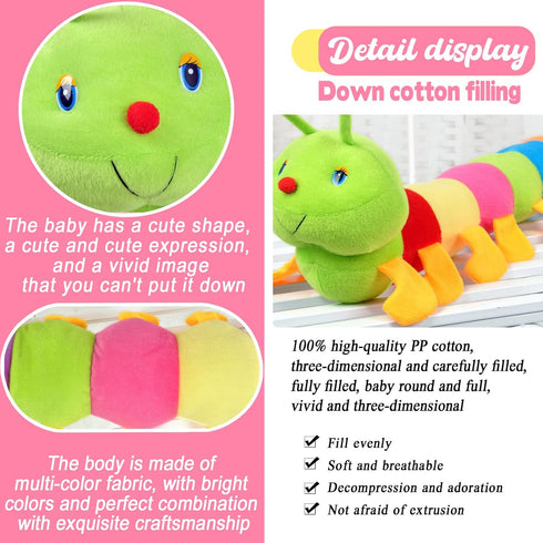 CHELEI2019 31.5 Inch Caterpillar Stuffed Animal - Colorful Long Giant Pillow Plush Gift