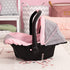 67933AA 18" Bayer Design Toy, Car Seat Easy Go for Neo Vario Pram with Cover, Doll Accessories, Pink, Grey