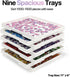 9-Pack 11" 9" 10001500 Playboda Puzzle Sorting Trays with Lid that Doubles as a Puzzle Box Stand x Stackable Trays