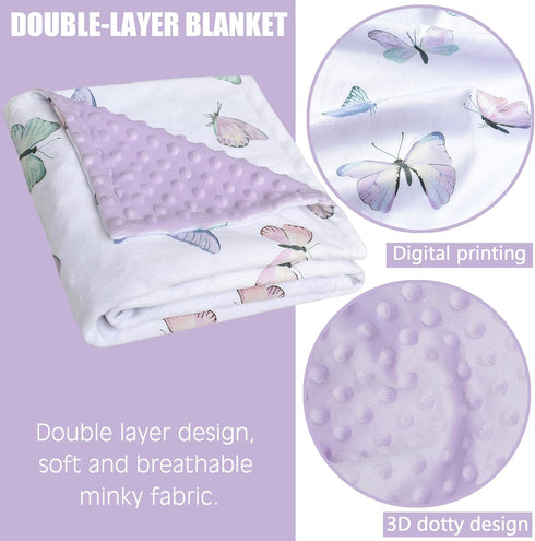 Baby Blankets for Boys Girls Soft Minky Blanket for Newborn Infant Toddler Used for Crib Stroller Nursery (Butterfly) by OWLOWLA